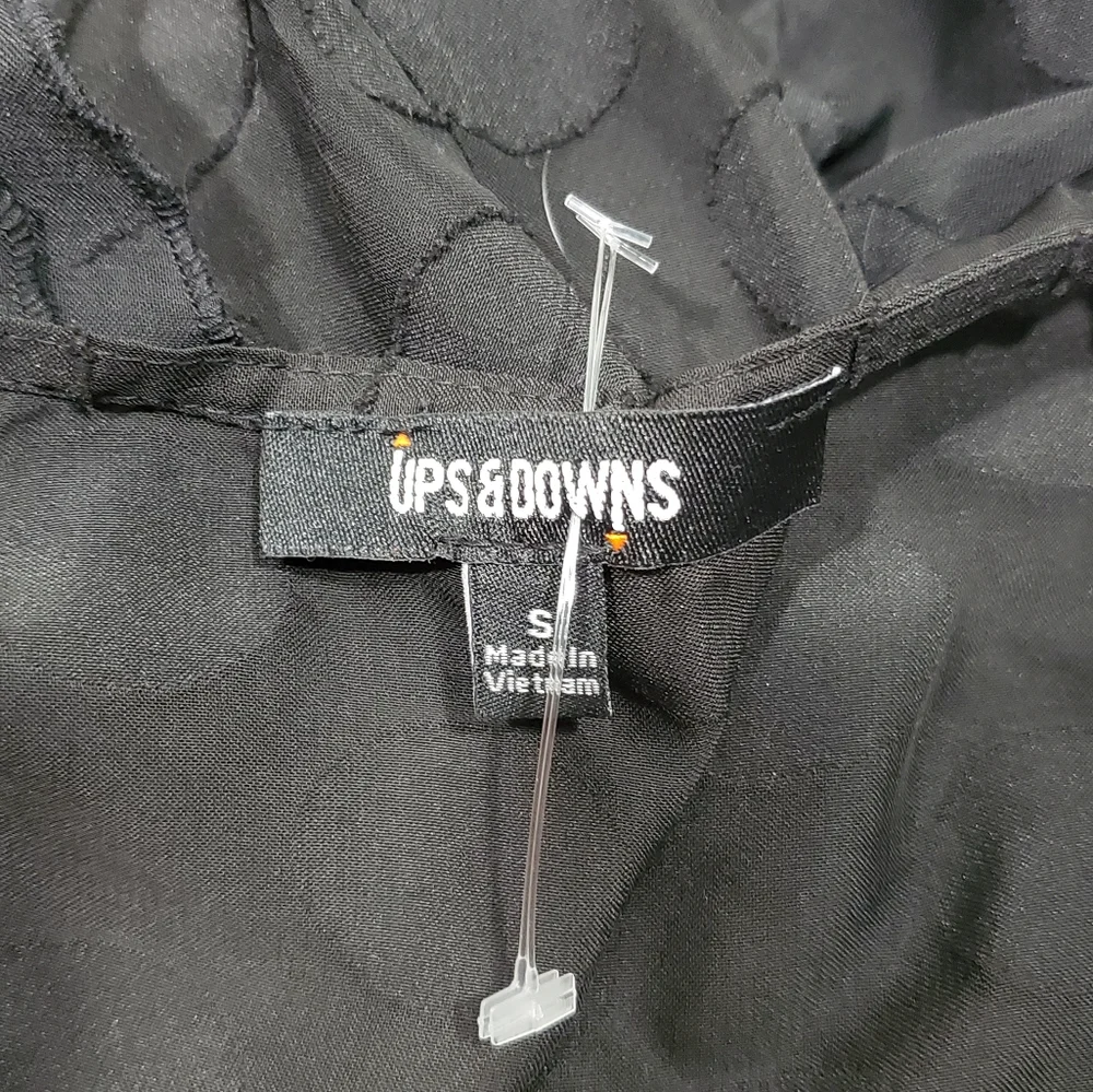 UPS & DOWNS Polka dot Black Cardigan NWOT Size Small